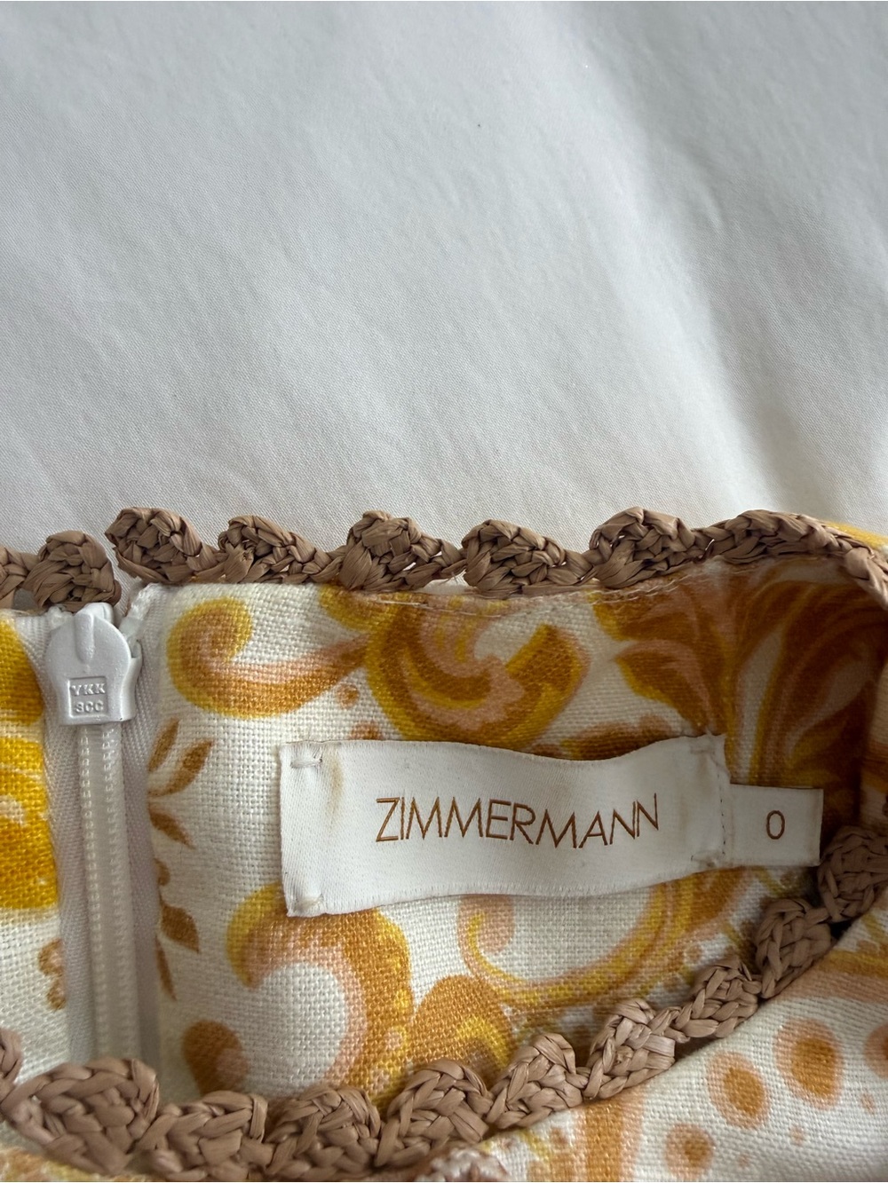 Zimmerman Postcard Mini Dress in Swirl Floral Yellow Sz 0 - Picture 3 of 14